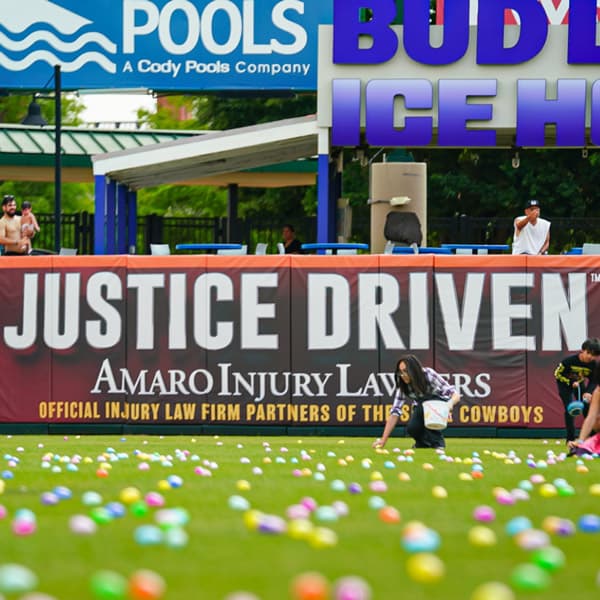 Amaro Law Firm Easter egg hunt at Constellation Field