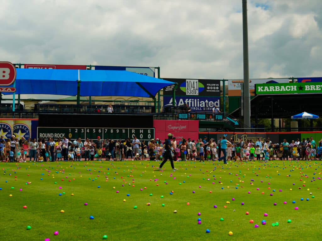 Amaro Law Firm staff at the Easter egg hunt