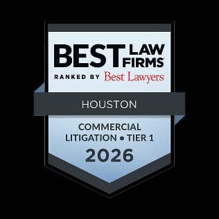 Best Law Firm Houston Commercial Litigation Tier 1 By Best Lawyers Badge