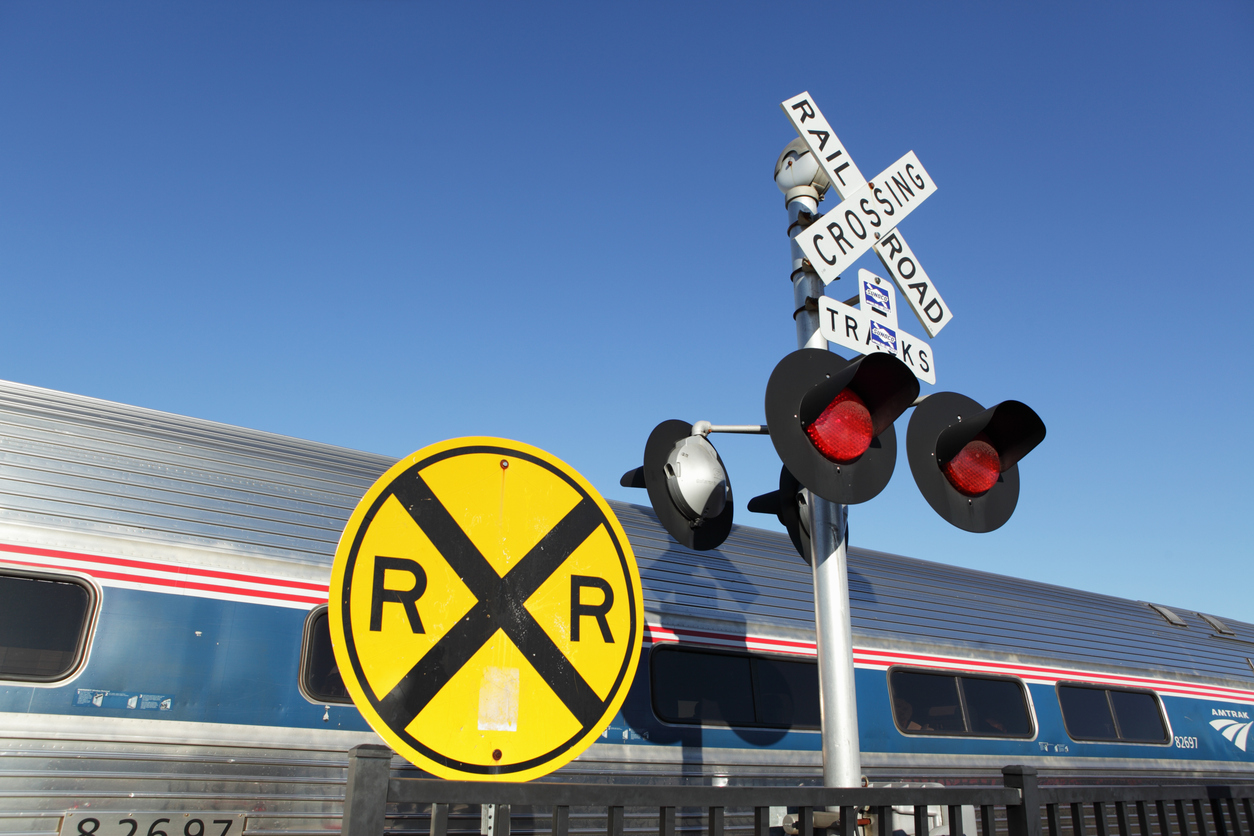 Railroad crossing similar to the one involved in the Missouri City train and truck collision.
